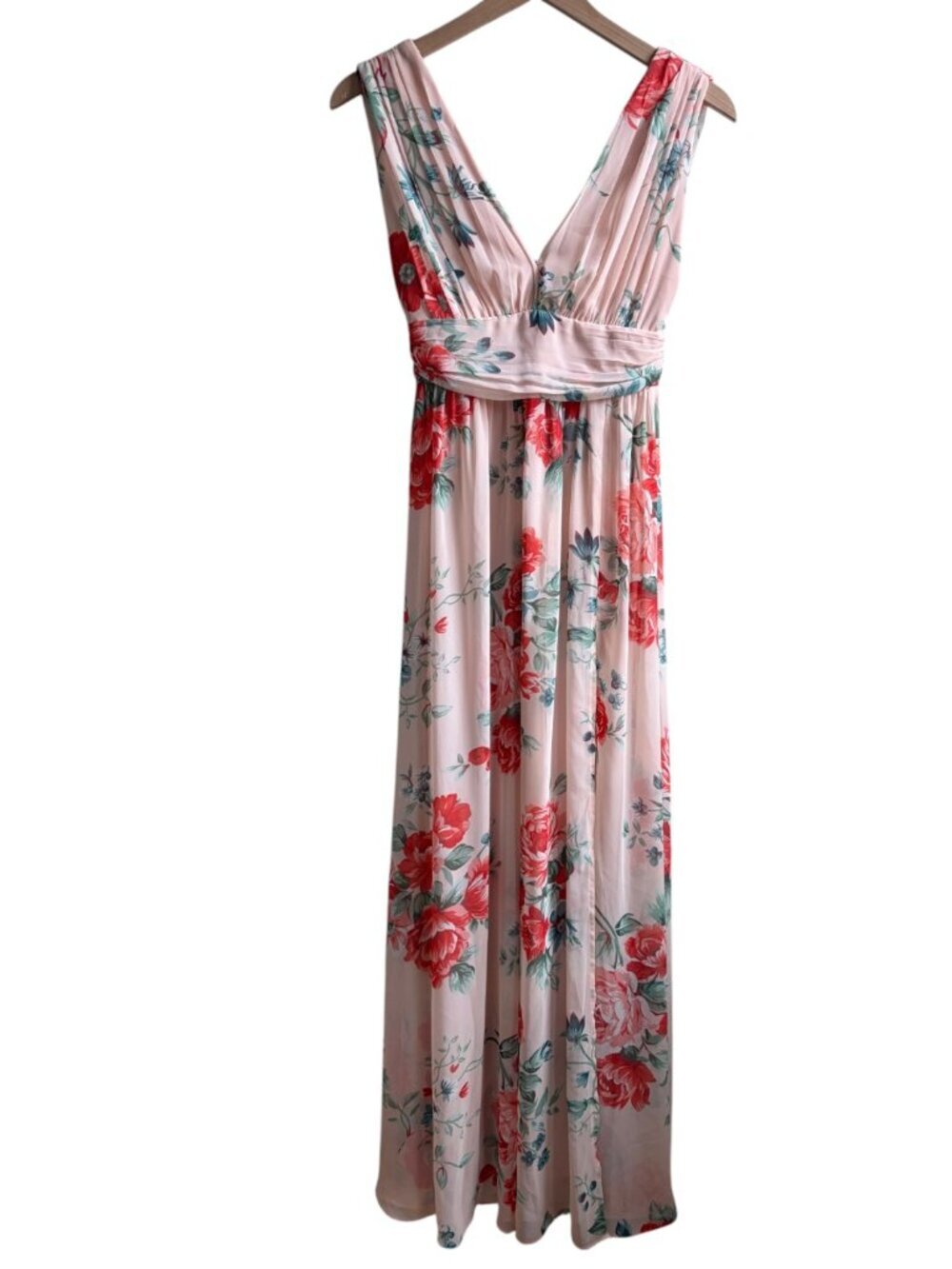 Lulus Garden Meandering Blush Pink Floral Print Maxi Dress Small - Picture 2 of 6